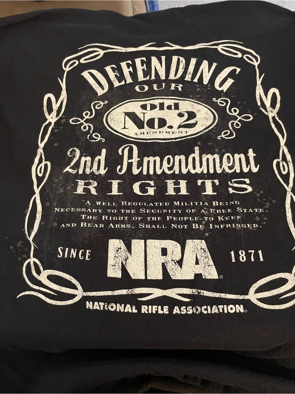 NRA "Defending Our 2nd Amendment Rights" Black Graphic Tee